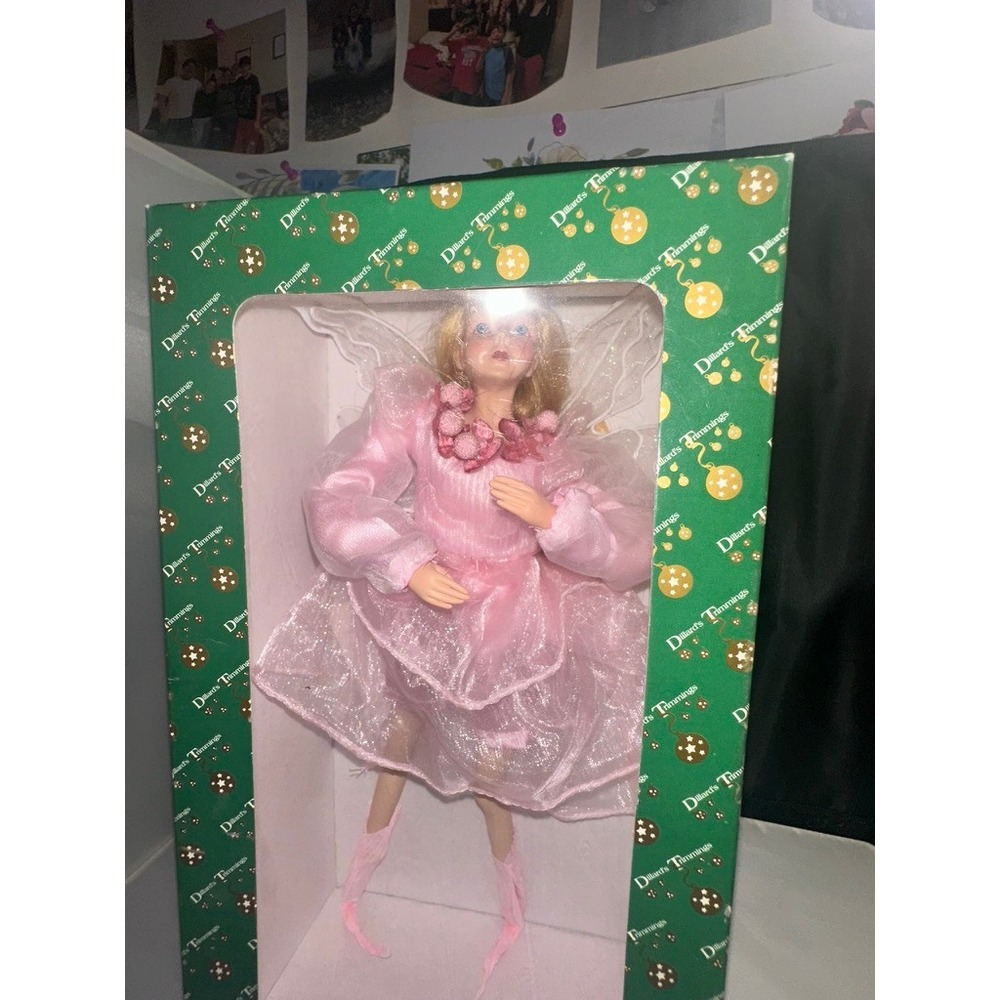 Dillard's Trimmings Porcelain Fairy in Pink Dress Doll NWT 11.5" T Vintage - Picture 5 of 5